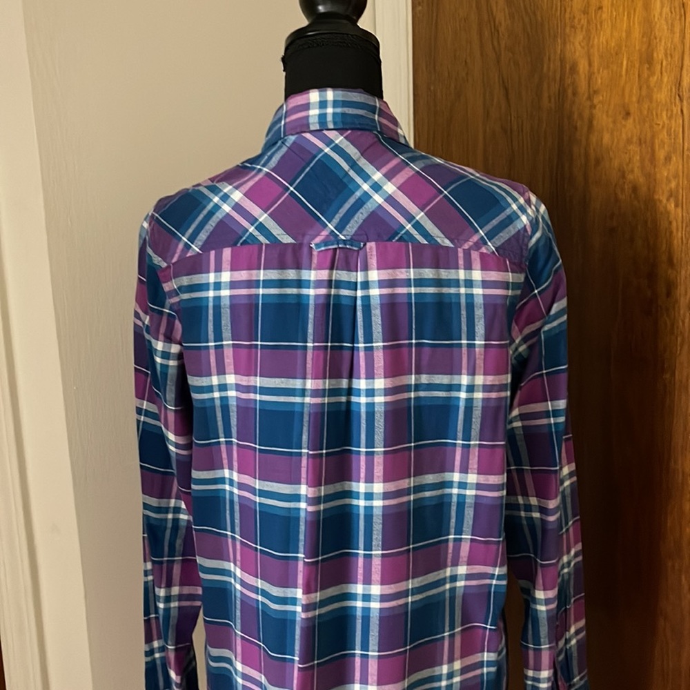 Tommy Hilfiger - Plaid Pink/Blue Long Sleeve Button Down Shirt - Size M - Picture 3 of 5